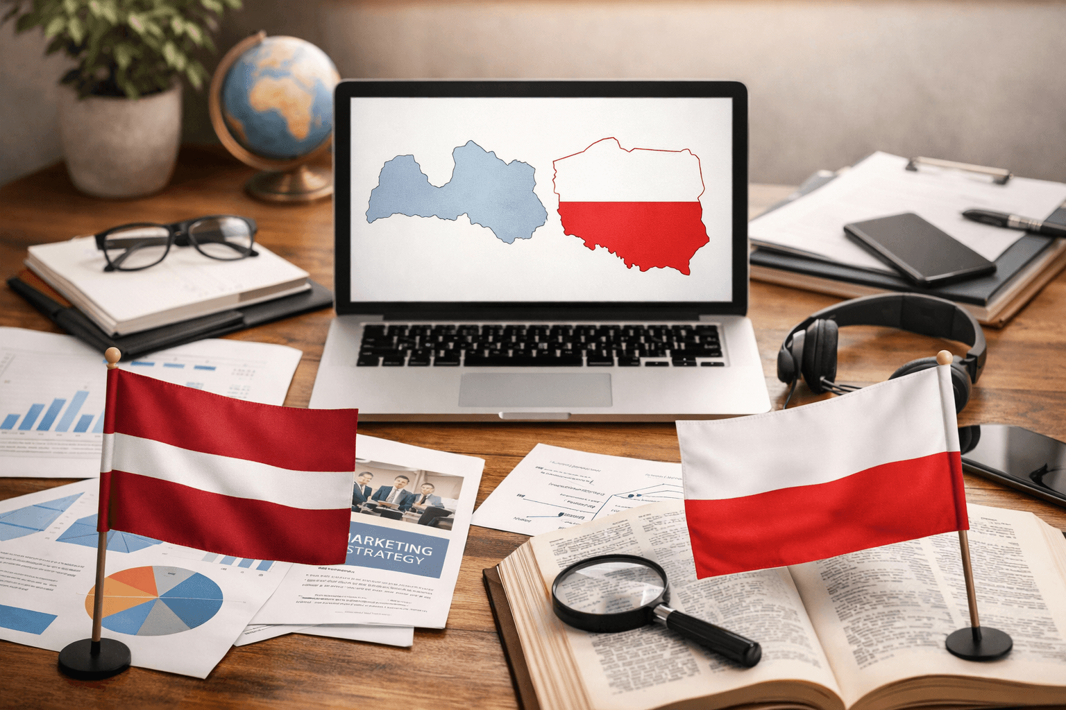 tłumaczenia biznesowe i marketingowe polsko łotewskie – dokumenty firmowe, materiały marketingowe, spójna komunikacja marki na rynku łotewskim